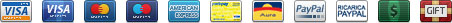 Carte di credito accettate